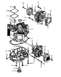 Part Location Diagram of KM-49120-6122 MTD Crankcase